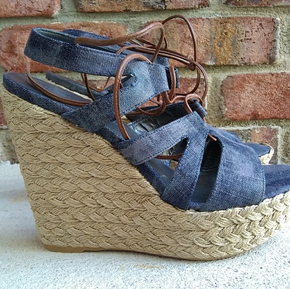 Stuart Weitzman Tiegirlbingo Wedge Sandals 10.5 M - Picture 4 of 8